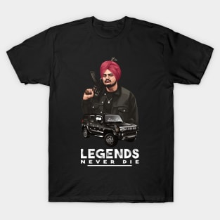 Sidhu Moose Wala: Legend Never Die T-shirt design T-Shirt